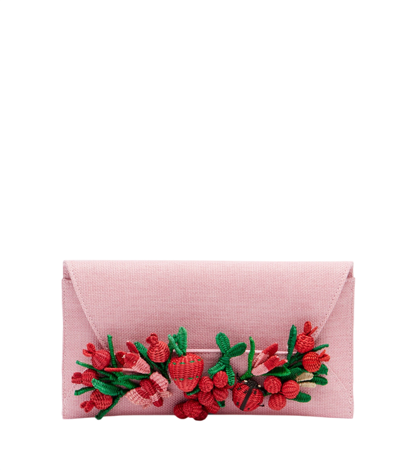 Aquazzura Pochette Botanica in rafia applicata