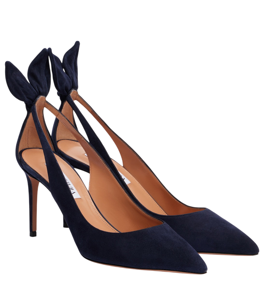 Aquazzura Décolleté in camoscio Bow Tie 85