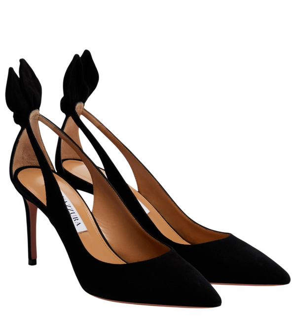 Aquazzura Décolleté in camoscio Bow Tie 85