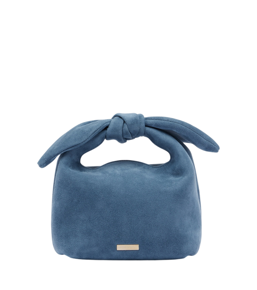 Aquazzura Bow Tie Mini suede top-handle bag