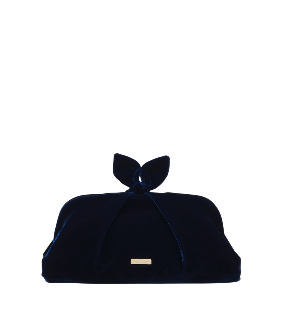Bolso de mano Aquazzura Bow Tie de terciopelo