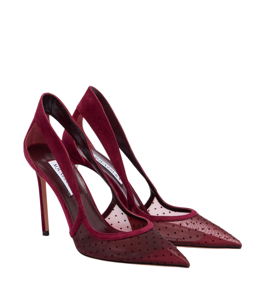 Aquazzura Décolleté Dangerous Liaisons in rete e camoscio