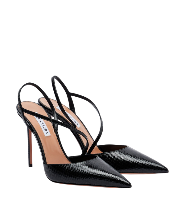 Aquazzura Sapatos de salto alto Dynasty em couro com efeito de cobra