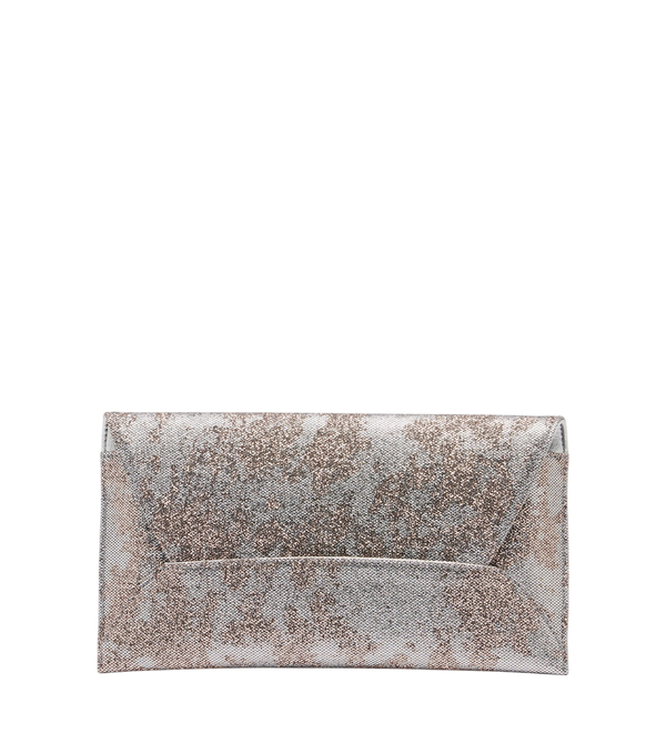 Aquazzura Pochette in pelle metallizzata con paillettes a busta