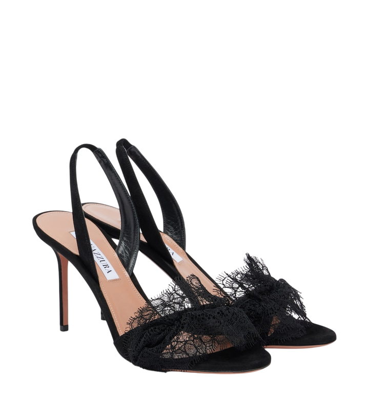 Aquazzura Lover lace-trimmed suede slingback sandals [white-bg-v2:855ba78b-7a46-4673-8ccd-f5ec9abc983a]