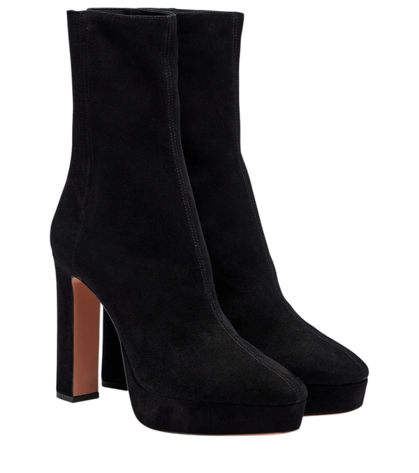 Aquazzura Martine 110 suede platform ankle boots