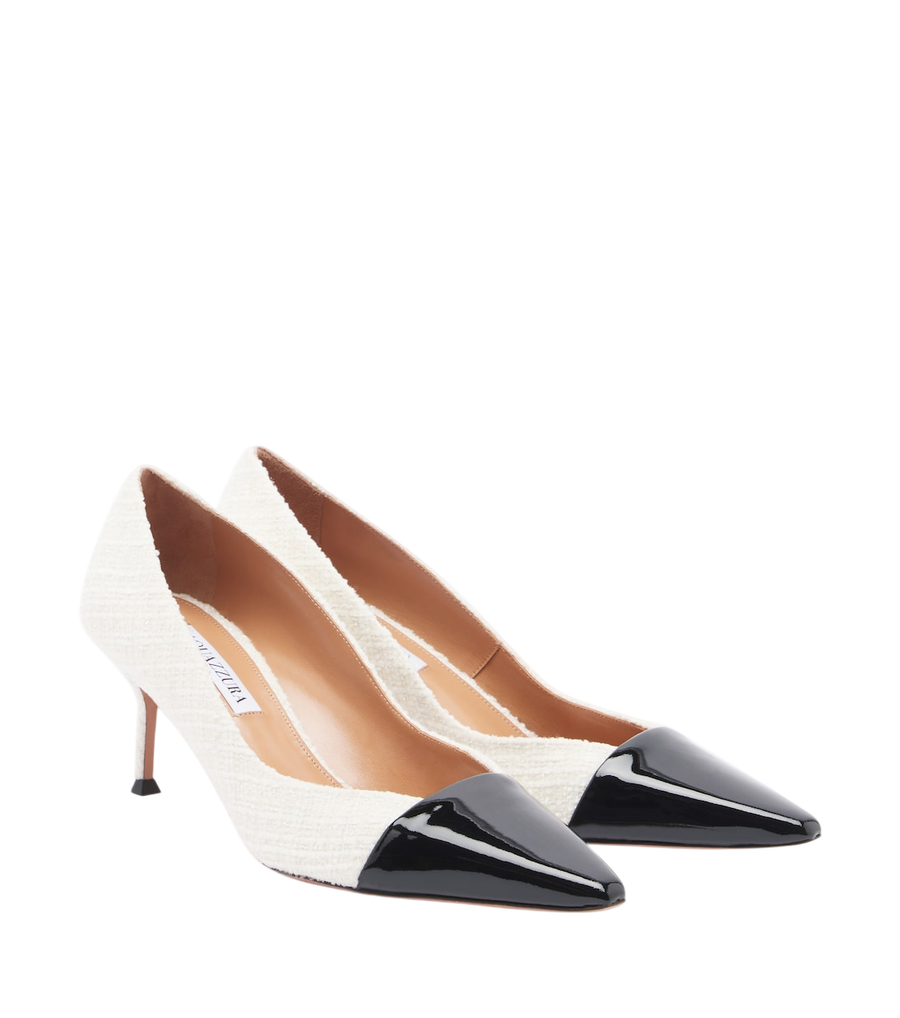 Aquazzura Décolleté in tweed con finiture in pelle Orbit