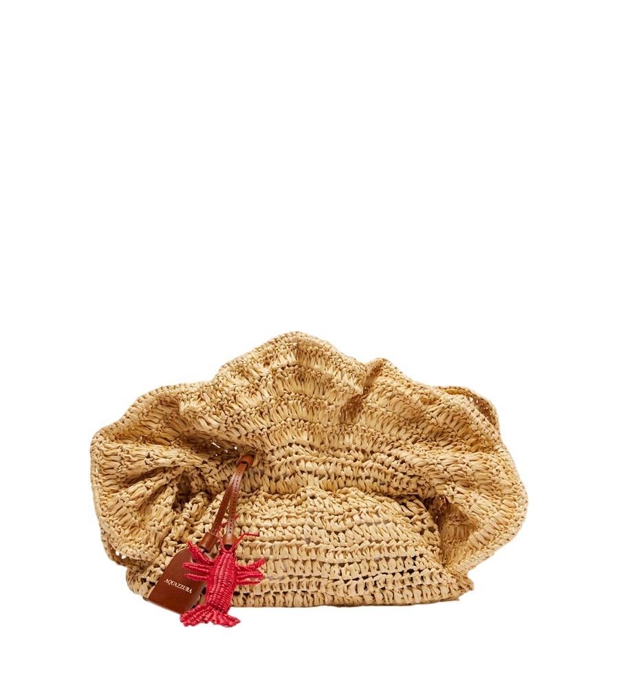 Aquazzura Paradise raffia clutch