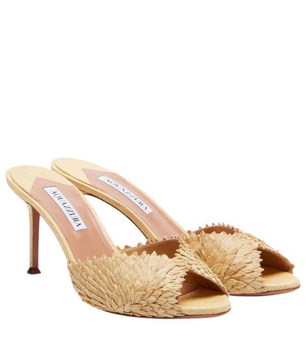 Aquazzura Rio Flirt raffia mules