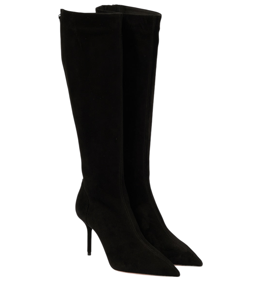 Aquazzura Saint Honore 85 suede boots