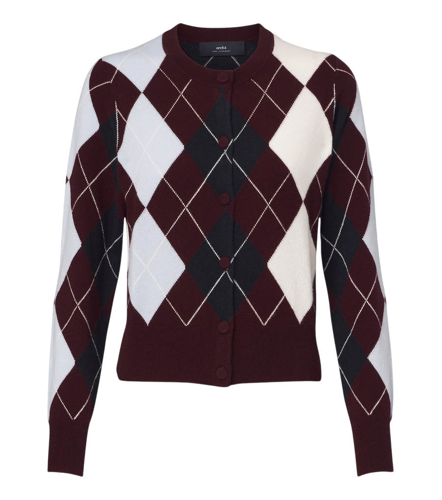 Arch4 Claridges argyle cashmere cardigan