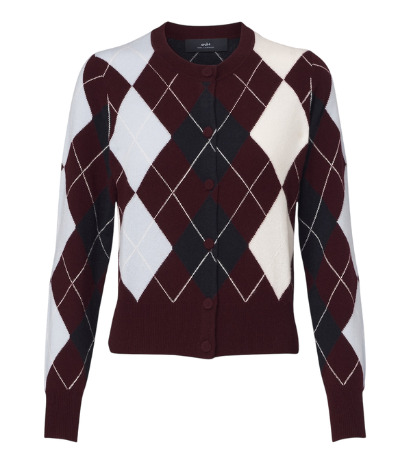 Arch4 Claridges argyle cashmere cardigan