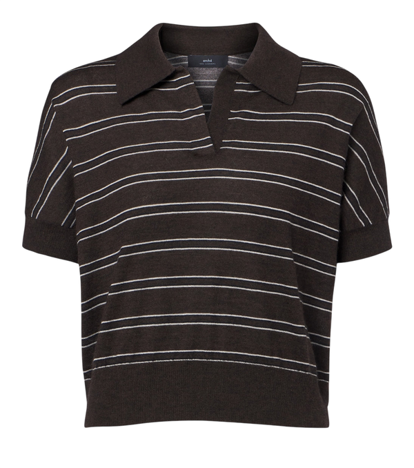 Arch4 Darya striped cashmere polo shirt