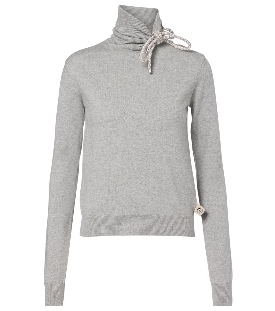Area Embellished cotton and cashmere turtleneck sweater