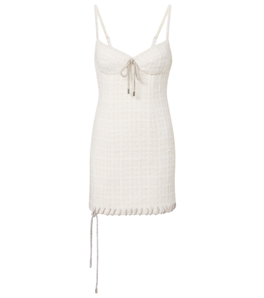 Area Embellished tweed minidress