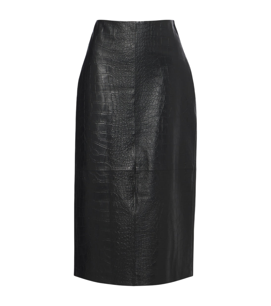 Jupe crayon en cuir effet croco Arma Meeka