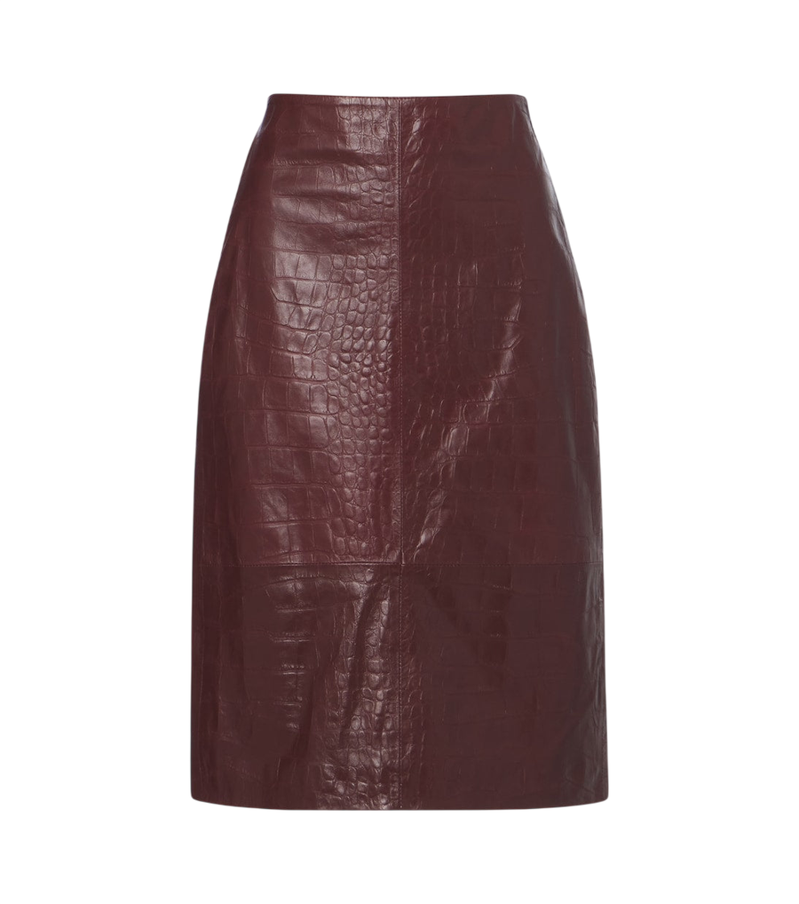 Falda midi de piel con efecto cocodrilo Arma Nathaly