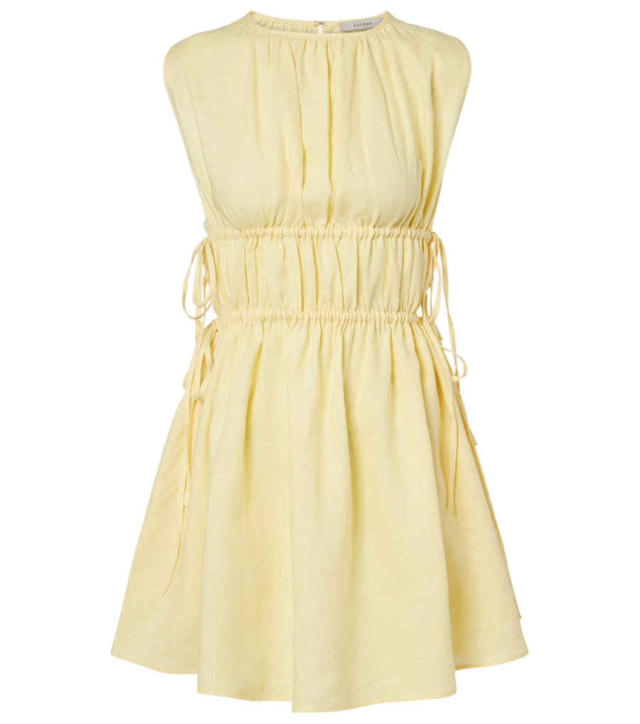 Mini-robe Asceno Como froncée en lin