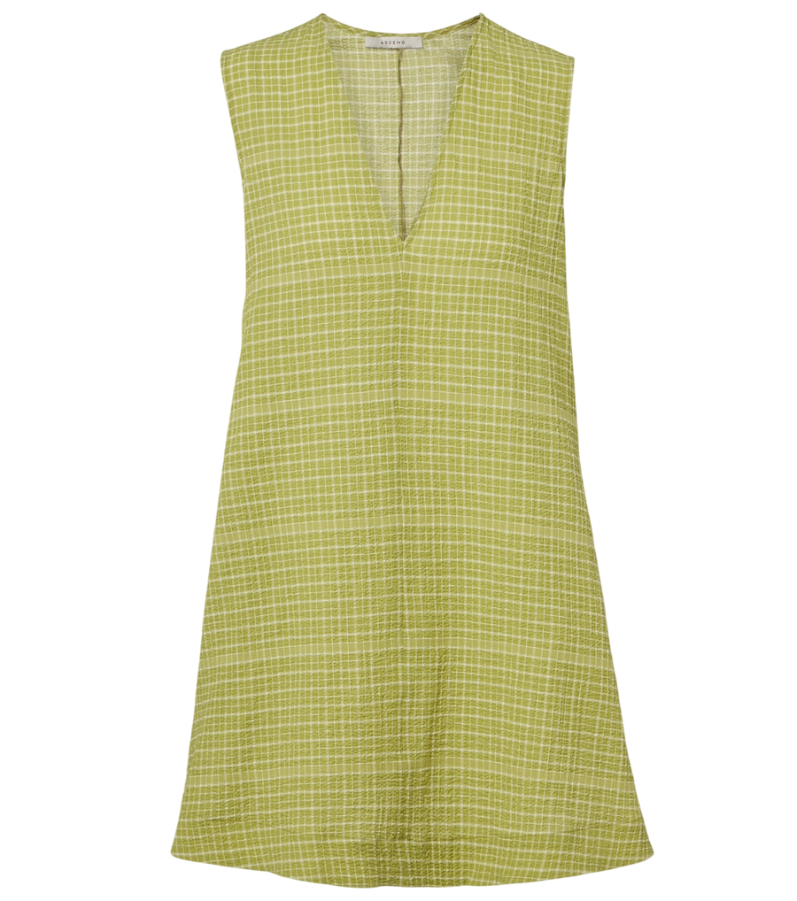 Mini-robe Asceno Derya en coton à carreaux