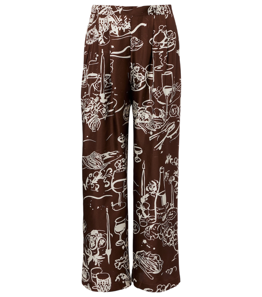 Asceno Isola printed silk twill wide-leg pants