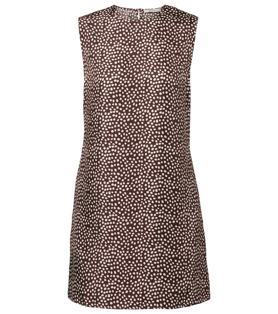 Mini-robe Asceno Sintra en sergé de soie à pois