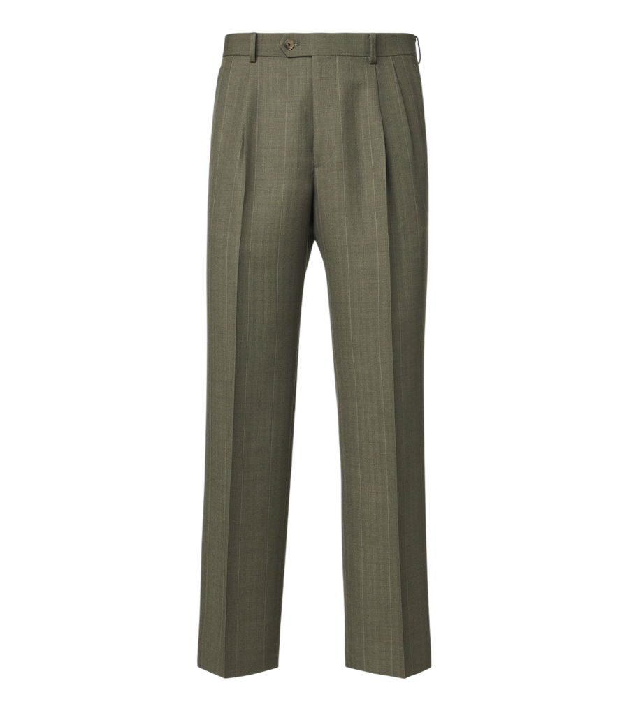 Auralee Chalk stripe wool straight pants
