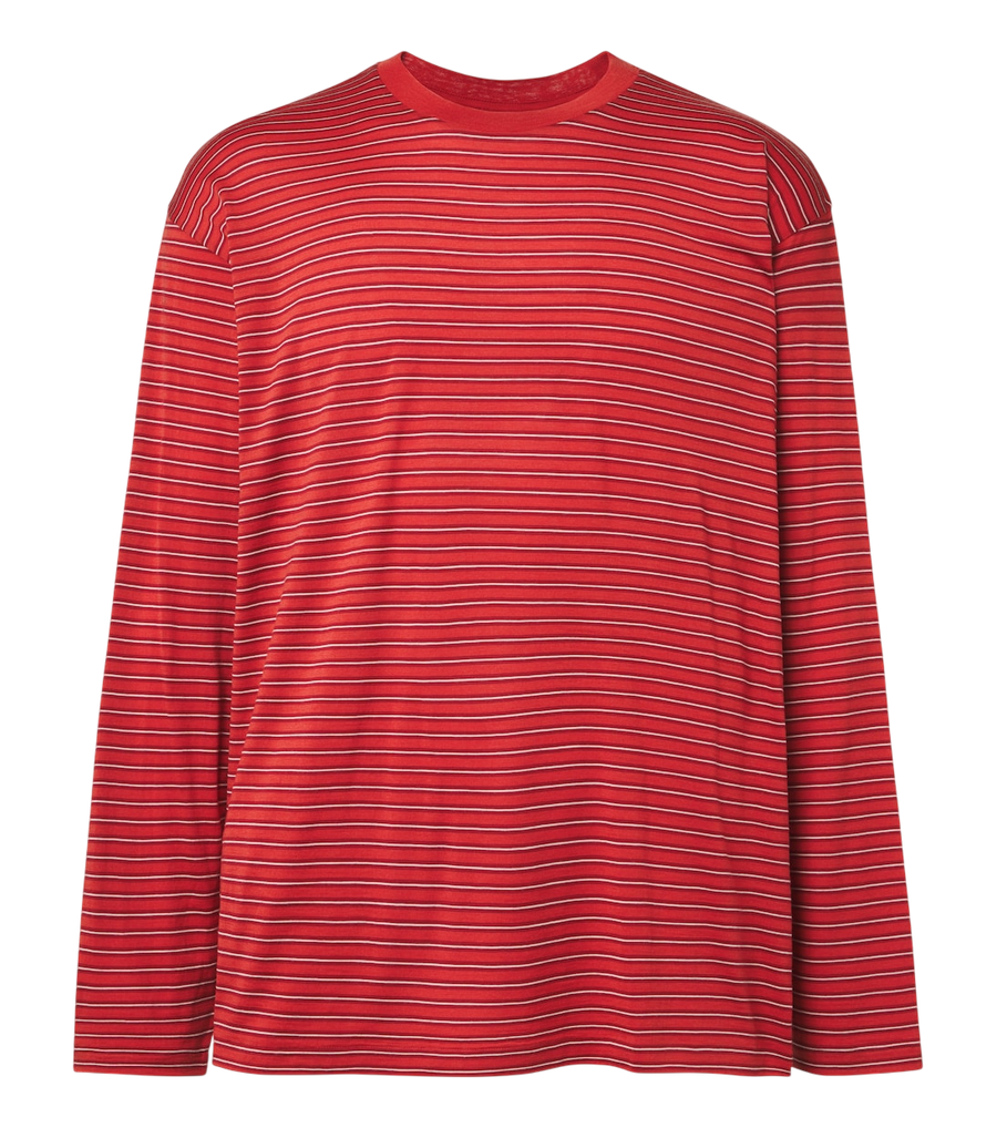 Auralee Striped wool T-shirt