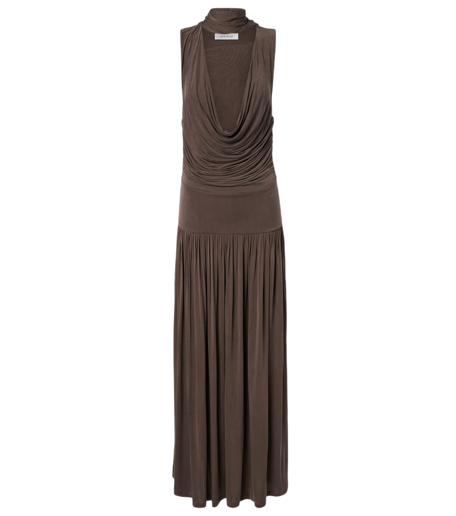 Aya Muse Alyve draped halterneck maxi dress