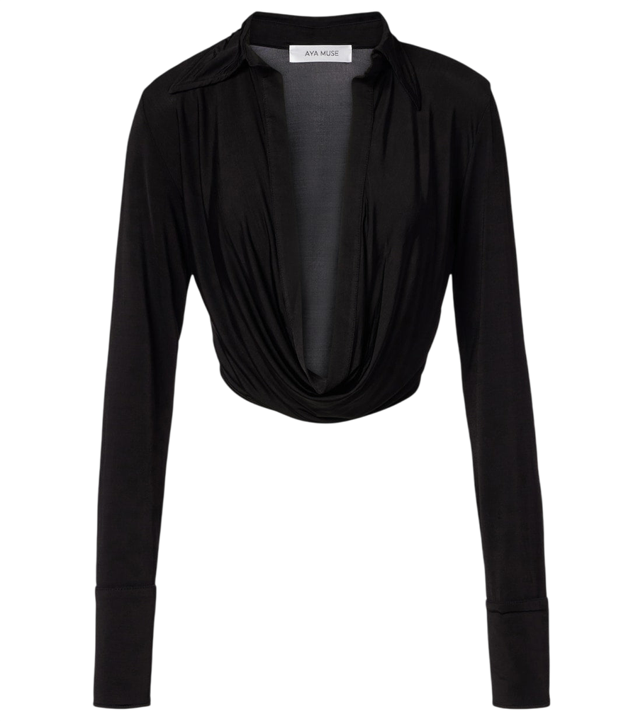 Aya Muse Freya draped crop top