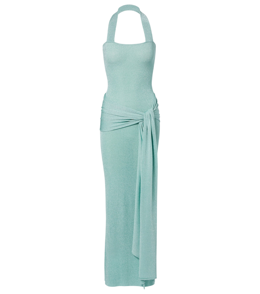 Aya Muse Knitted lamé maxi dress