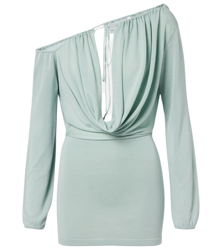 Aya Muse Sola asymmetric draped minidress