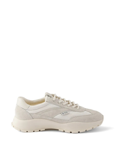 Prada mesh fabric and suede sneakers