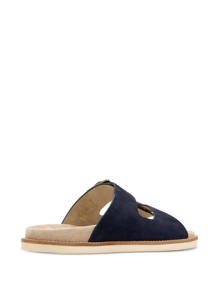 Brunello Cucinelli double-buckle suede sandals
