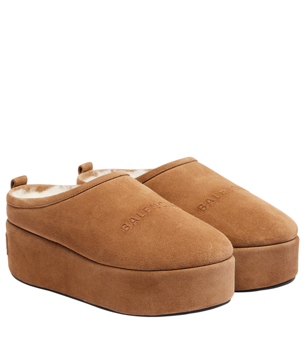 Balenciaga Alaska suede platform mules
