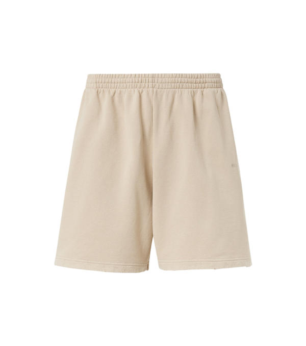 Balenciaga Pantaloncini in cotone con logo effetto invecchiato sul retro