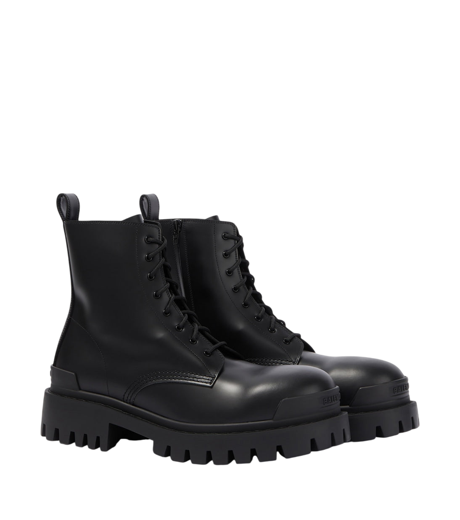 Balenciaga Combat Strike leather combat boots