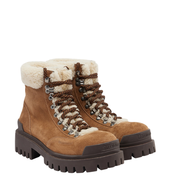 Balenciaga Combat Strike suede lace-up boots