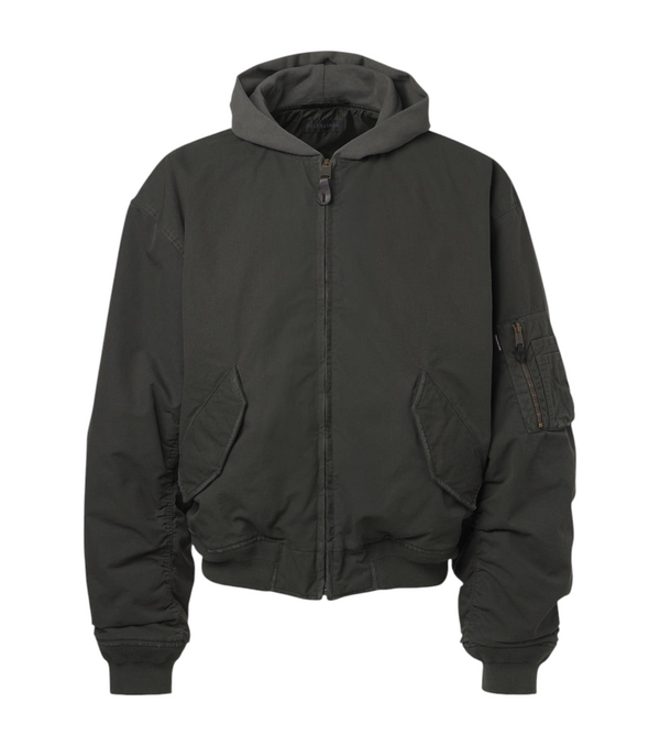 Balenciaga Cotton-blend hooded bomber jacket