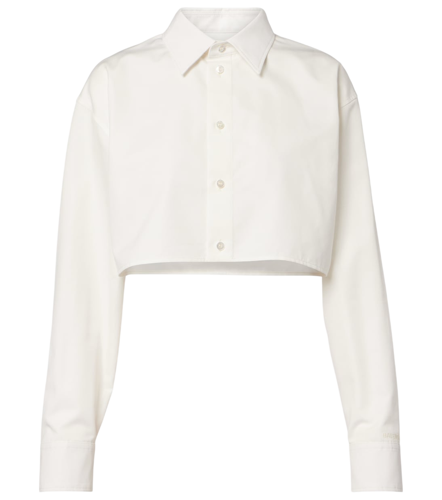 Camisa corta de popelina de algodón y seda de Balenciaga