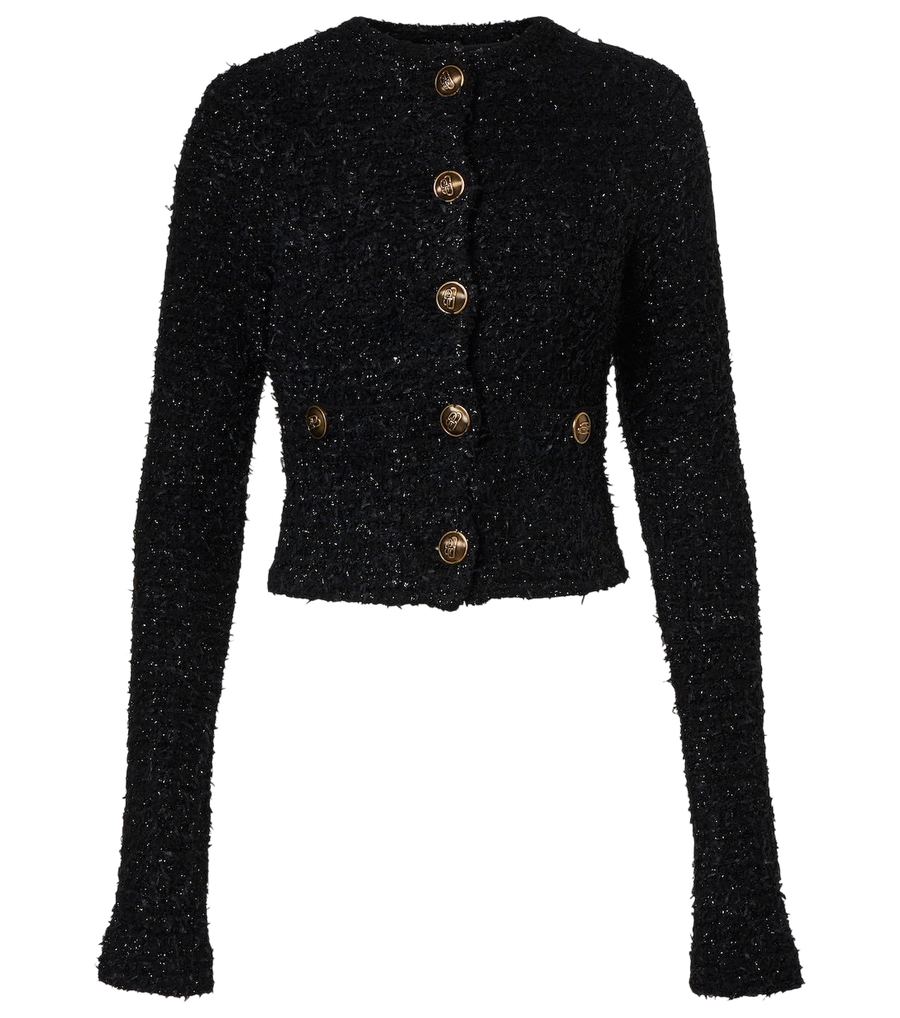 Balenciaga Cropped cotton-blend tweed cardigan
