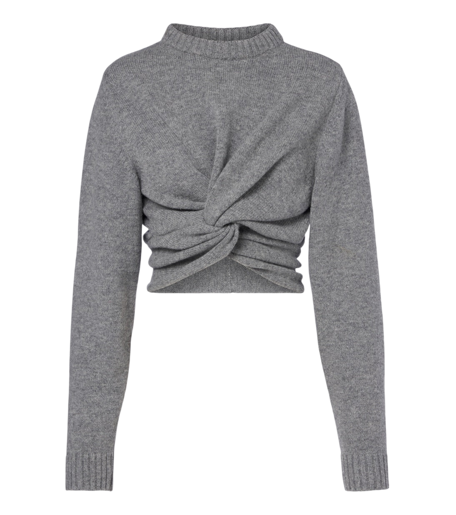 Balenciaga Cropped gathered wool sweater