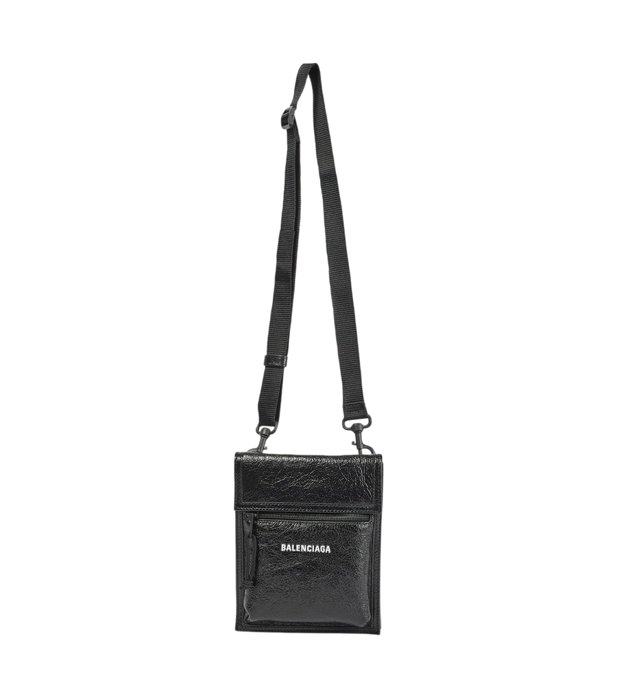 Balenciaga Explorer leather pouch with strap