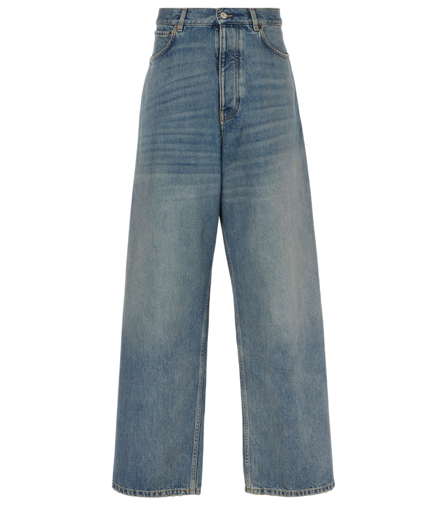 Jean large taille mi-haute délavé Balenciaga