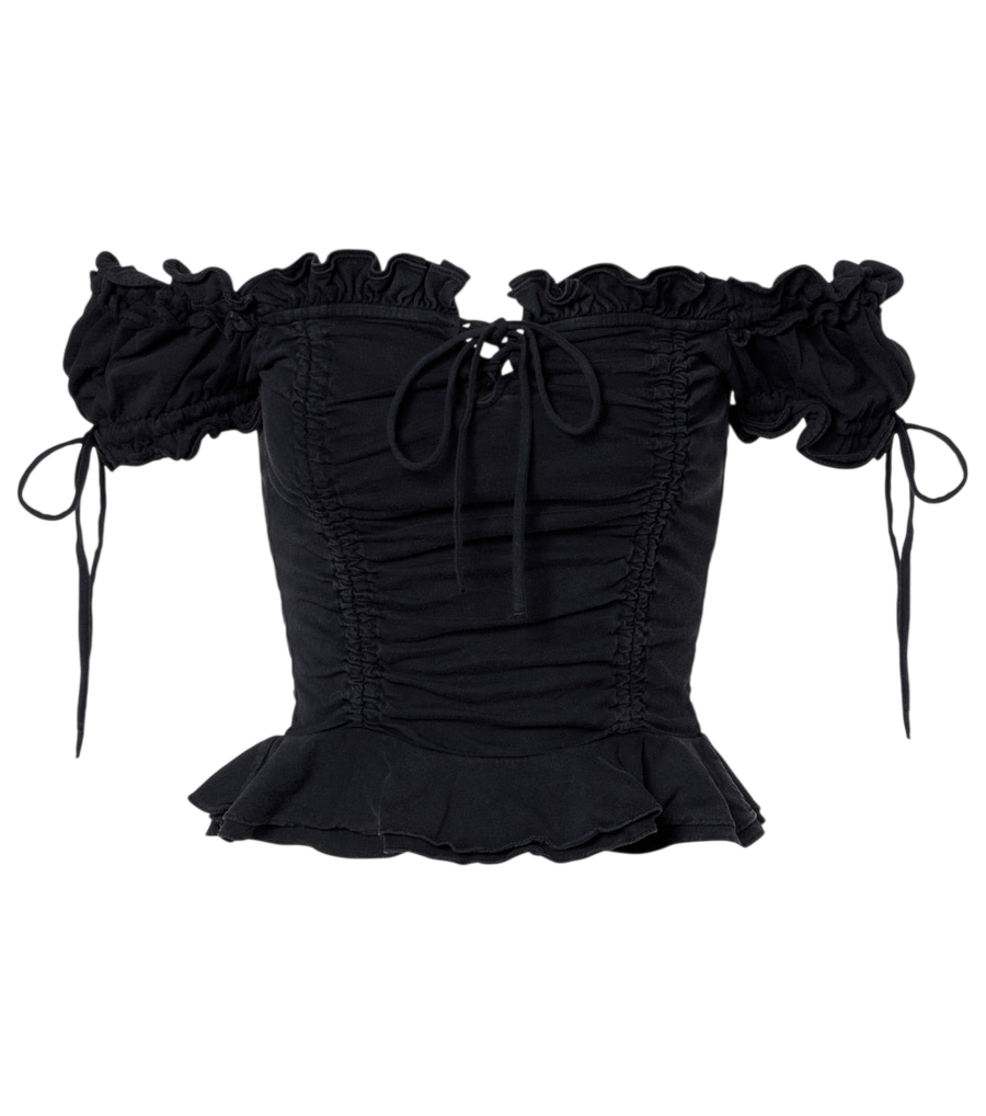 Balenciaga Gathered cotton crop top