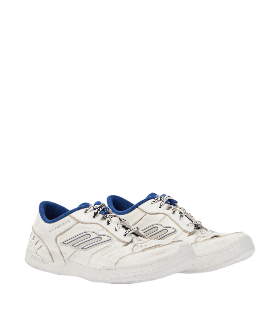 Balenciaga Hamptons distressed leather sneakers