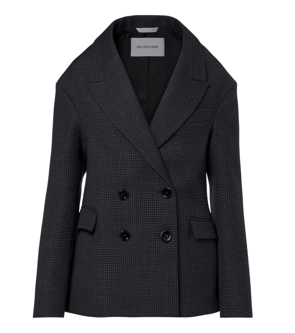 Balenciaga Houndstooth double-breasted wool jacket