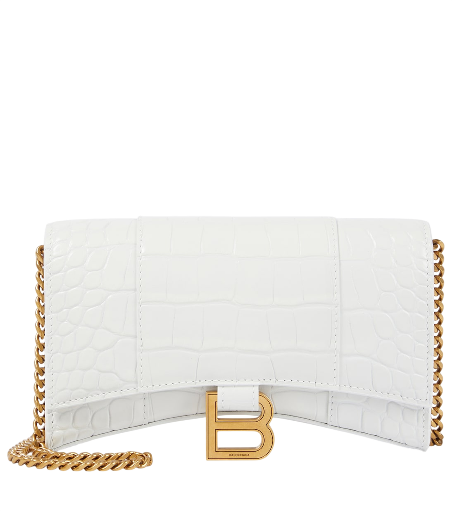 Balenciaga Hourglass leather wallet on chain
