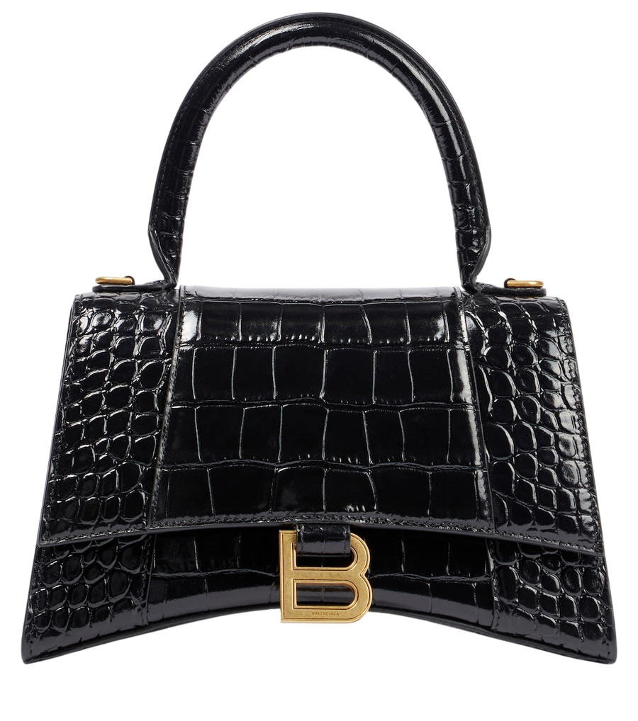 Balenciaga Hourglass Small croc-effect leather crossbody bag