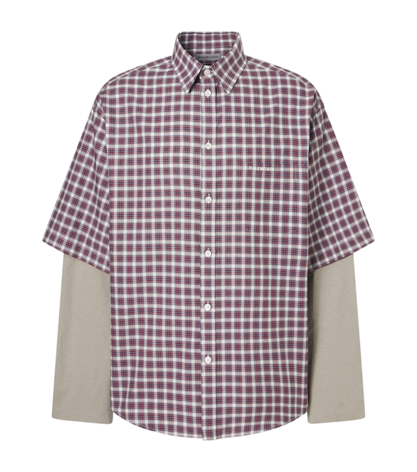 Balenciaga Layered checked cotton shirt