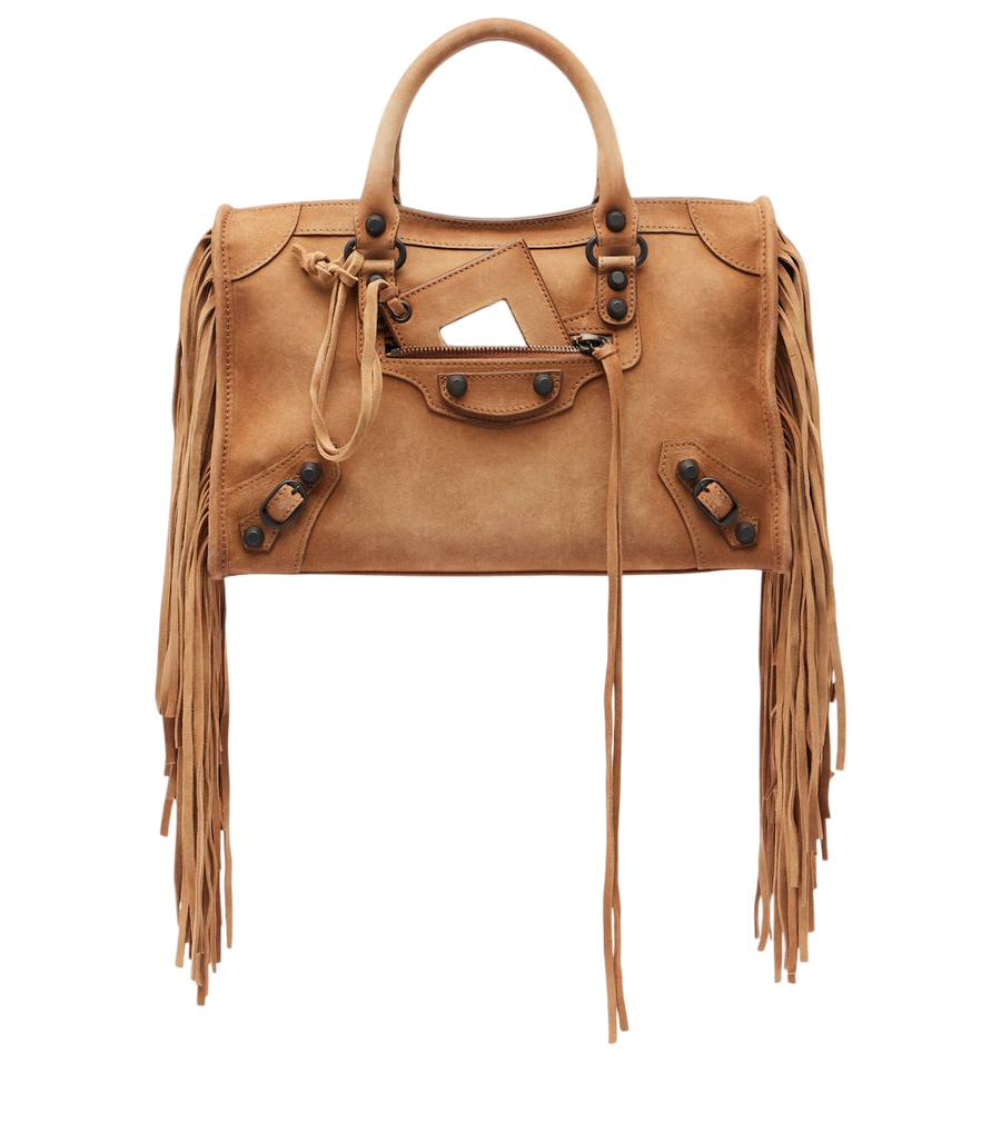Balenciaga Le City Small suede top-handle bag